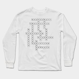 (1964TI) Crossword pattern with words from a famous 1964 science fiction book by a Polish author. Long Sleeve T-Shirt